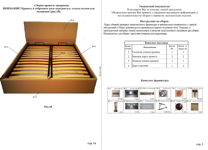 Кровать фиеста схема сборки